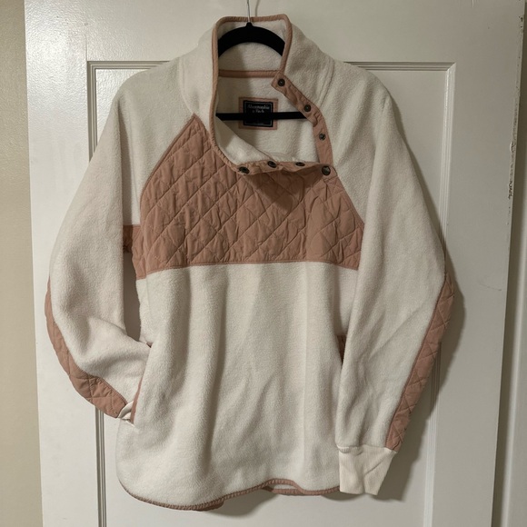 Abercrombie & Fitch Asymmetrical Snap Up Fleece Sweatshirt - Picture 5 of 8